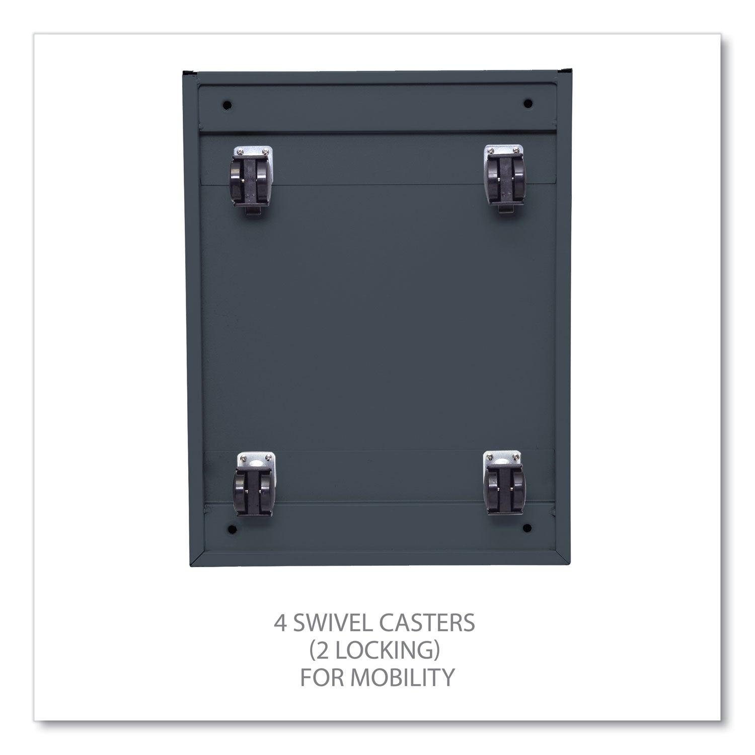 File Pedestal with Full-Length Pull, Left or Right, 3-Drawers: Box/Box/File, Legal/Letter, Charcoal, 14.96" x 19.29" x 27.75