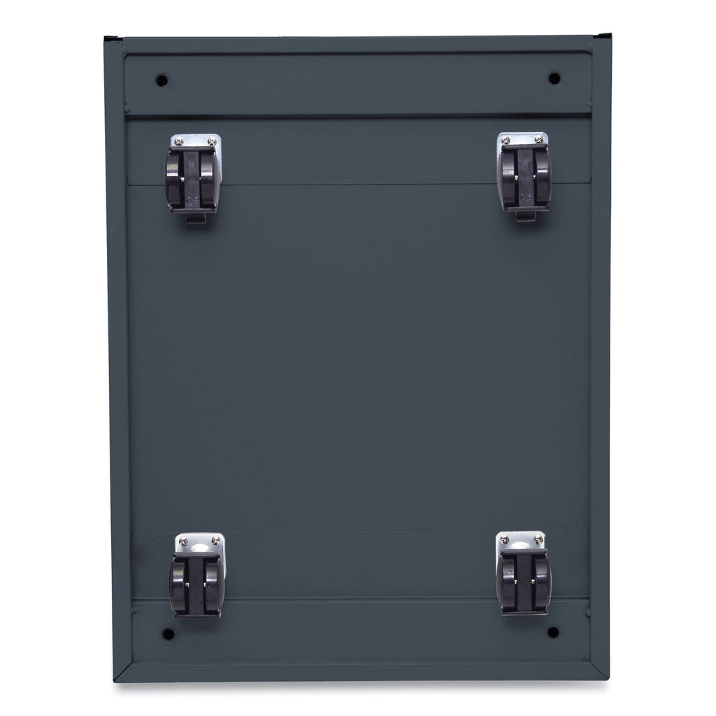 File Pedestal with Full-Length Pull, Left or Right, 3-Drawers: Box/Box/File, Legal/Letter, Charcoal, 14.96" x 19.29" x 27.75