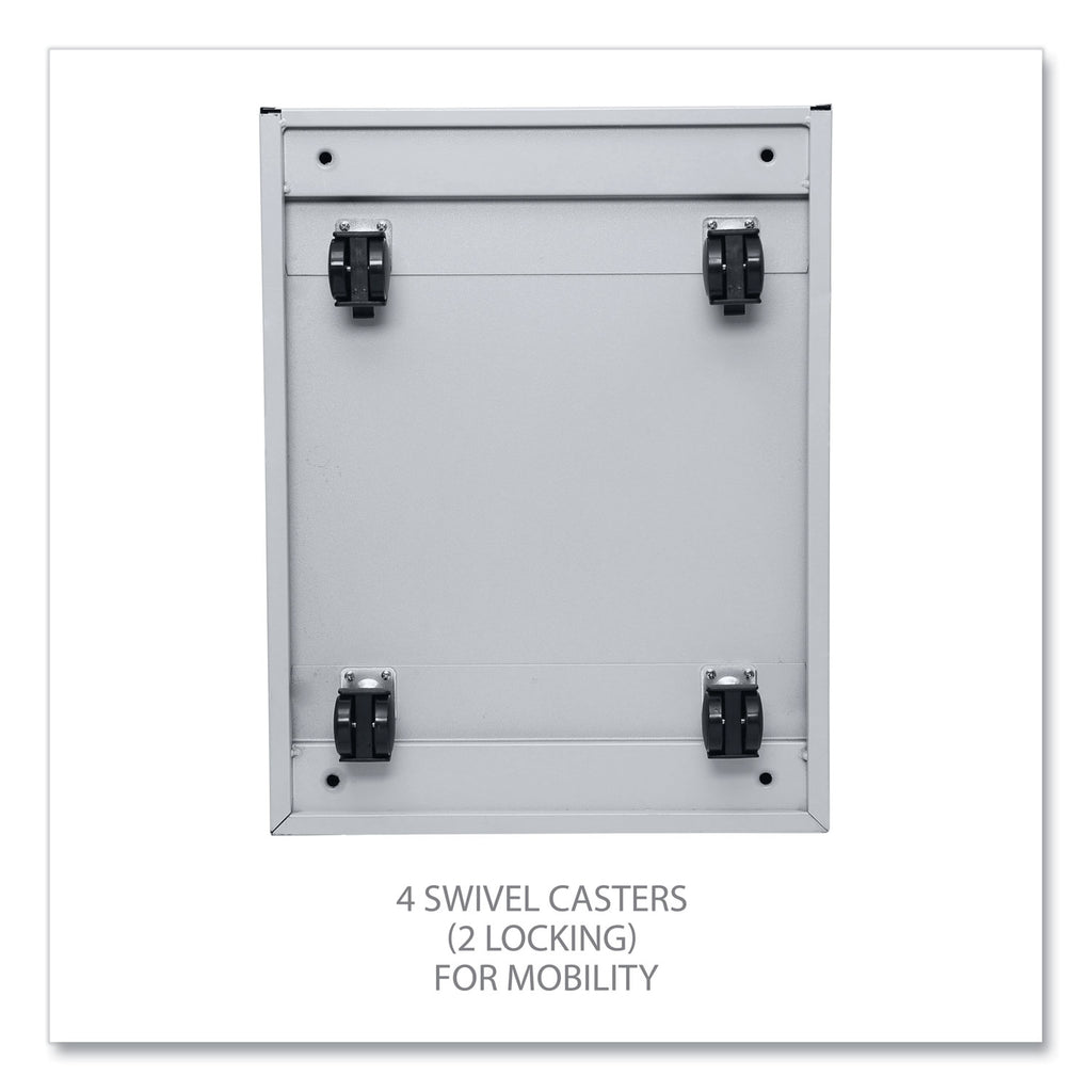 File Pedestal with Full-Length Pull, Left/Right, 3-Drawers: Box/Box/File, Legal/Letter, Light Gray, 14.96" x 19.29" x 27.75