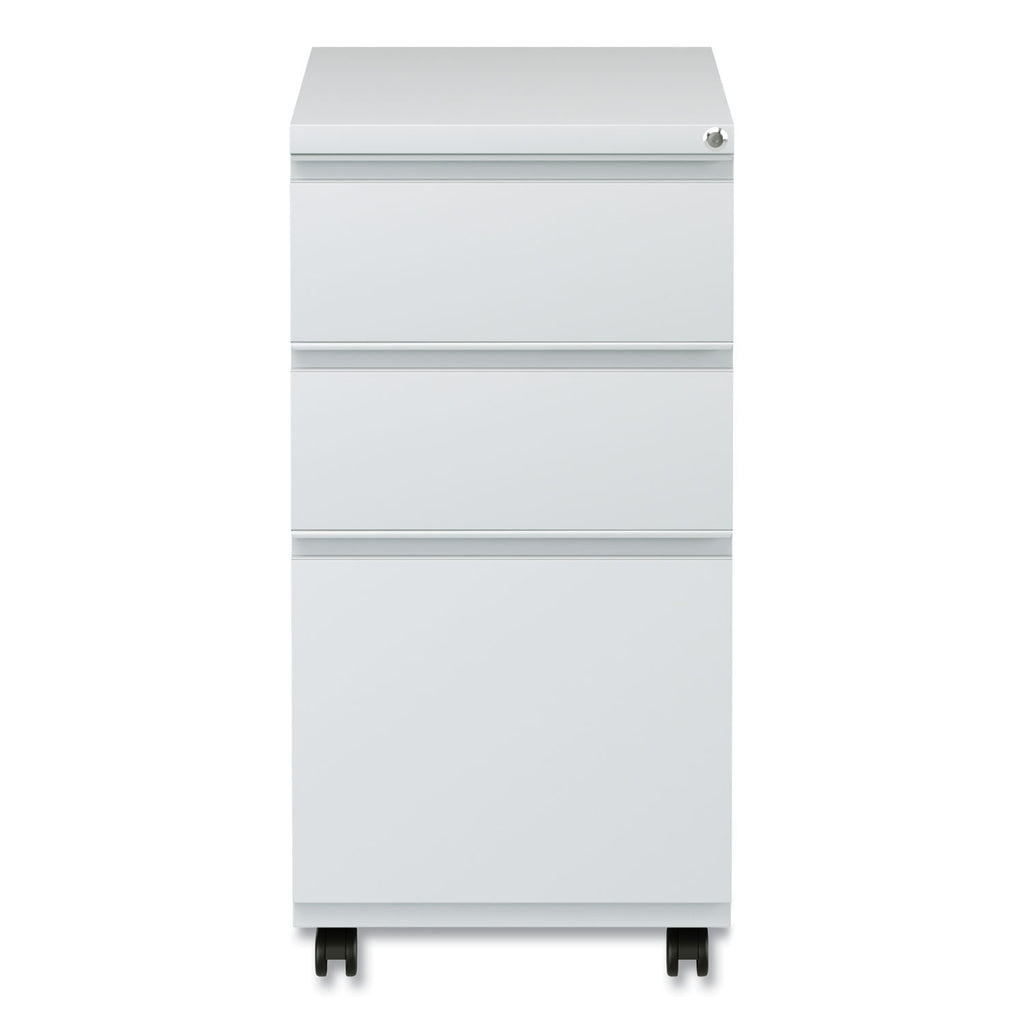 File Pedestal with Full-Length Pull, Left/Right, 3-Drawers: Box/Box/File, Legal/Letter, Light Gray, 14.96" x 19.29" x 27.75