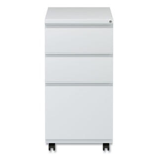 File Pedestal with Full-Length Pull, Left/Right, 3-Drawers: Box/Box/File, Legal/Letter, Light Gray, 14.96" x 19.29" x 27.75