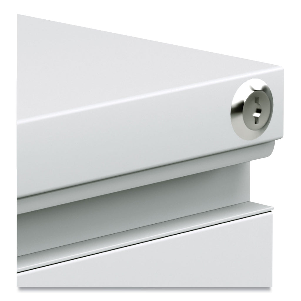 File Pedestal with Full-Length Pull, Left/Right, 3-Drawers: Box/Box/File, Legal/Letter, Light Gray, 14.96" x 19.29" x 27.75