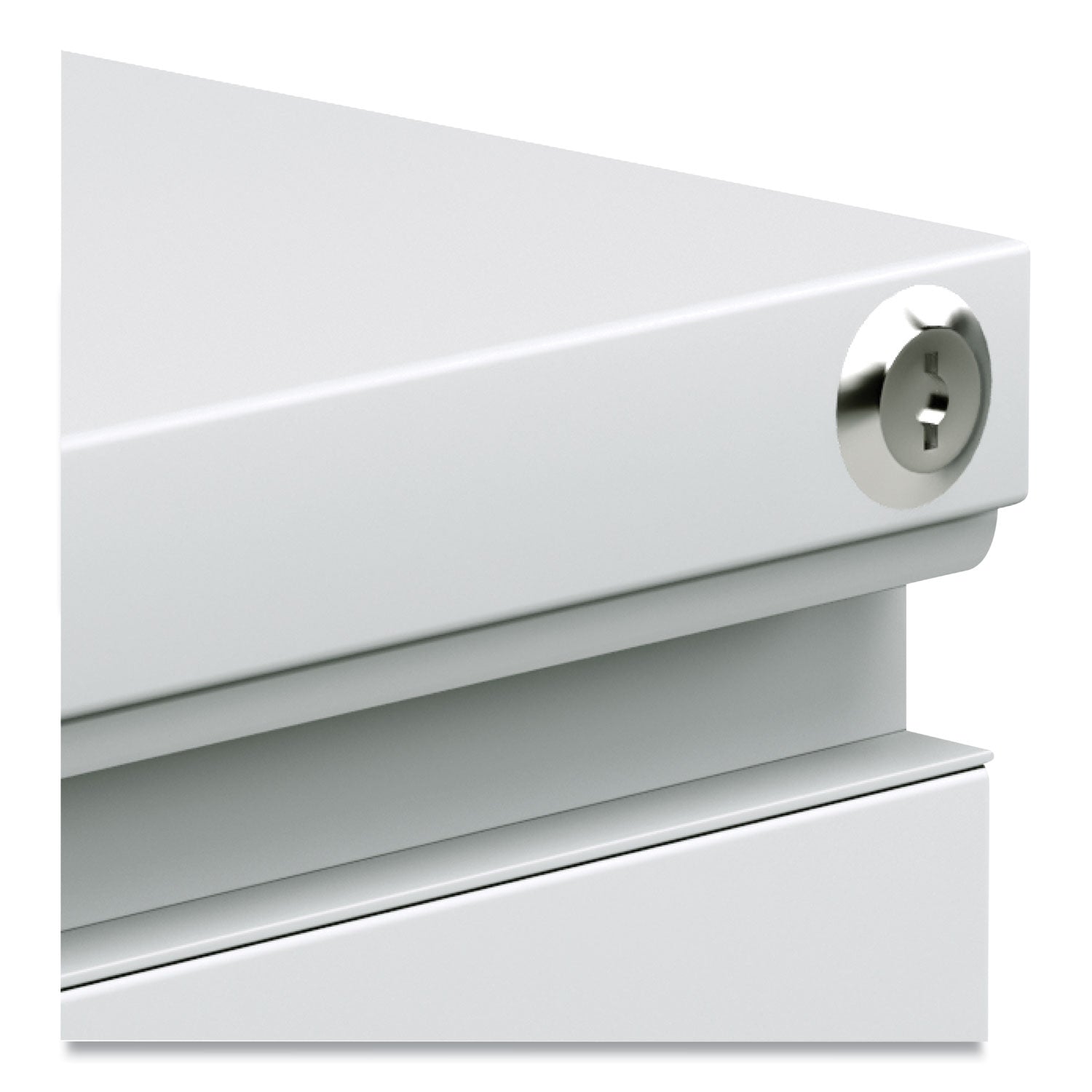 File Pedestal with Full-Length Pull, Left/Right, 3-Drawers: Box/Box/File, Legal/Letter, Light Gray, 14.96" x 19.29" x 27.75