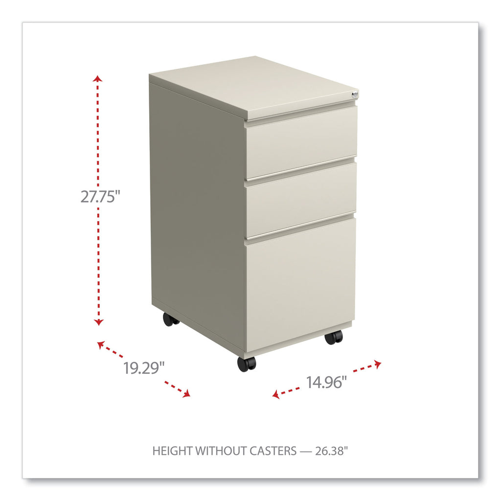 File Pedestal with Full-Length Pull, Left or Right, 3-Drawers: Box/Box/File, Legal/Letter, Putty, 14.96" x 19.29" x 27.75