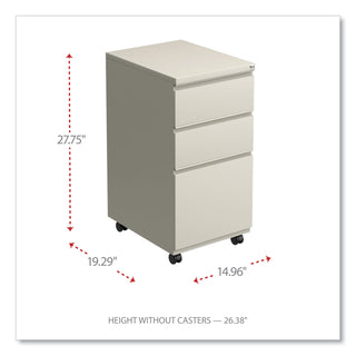 File Pedestal with Full-Length Pull, Left or Right, 3-Drawers: Box/Box/File, Legal/Letter, Putty, 14.96" x 19.29" x 27.75