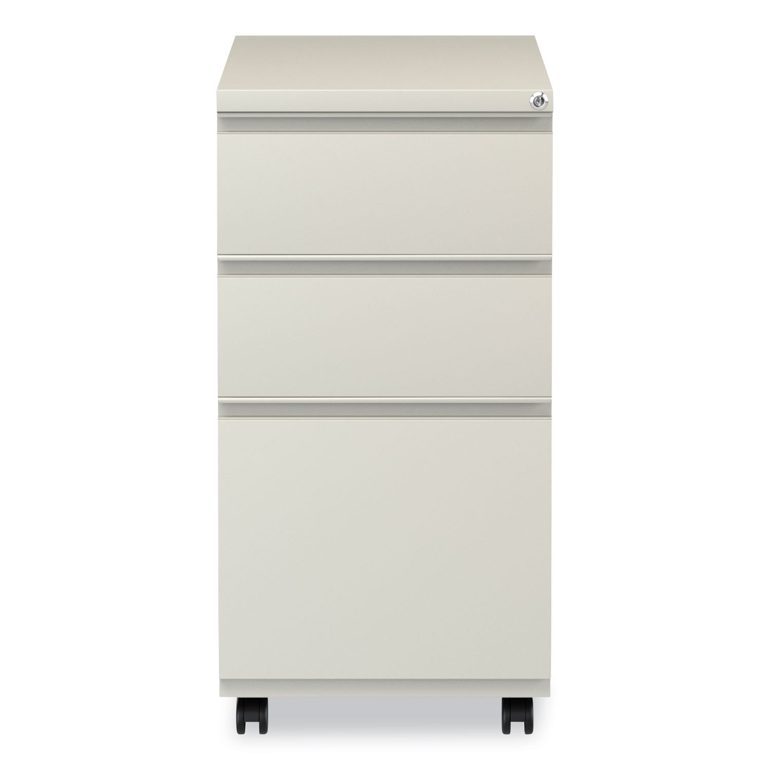 File Pedestal with Full-Length Pull, Left or Right, 3-Drawers: Box/Box/File, Legal/Letter, Putty, 14.96" x 19.29" x 27.75