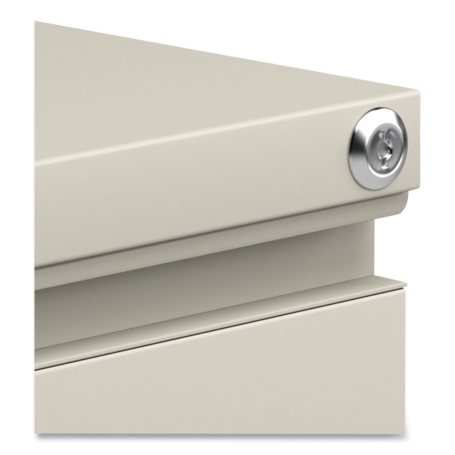 File Pedestal with Full-Length Pull, Left or Right, 3-Drawers: Box/Box/File, Legal/Letter, Putty, 14.96" x 19.29" x 27.75