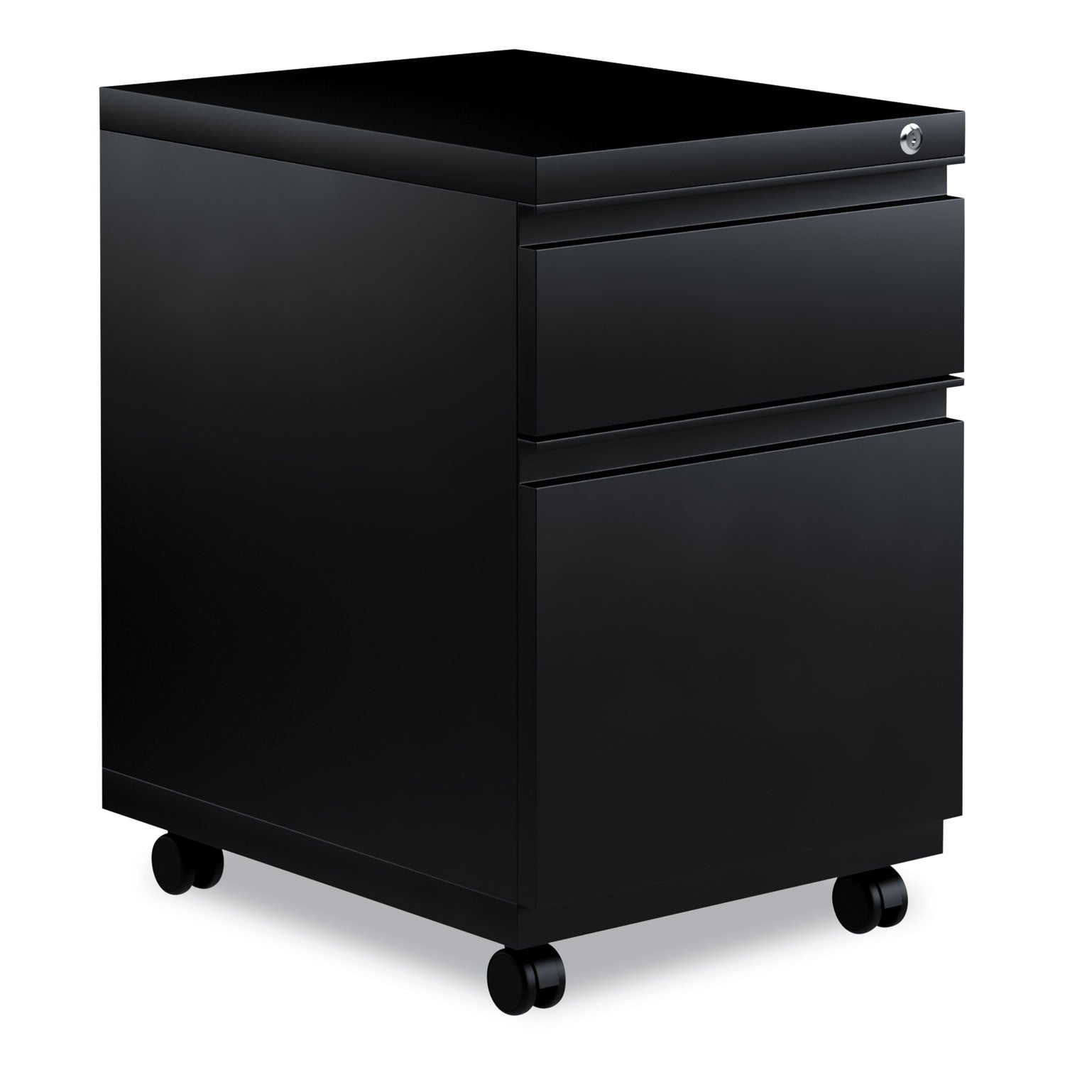 File Pedestal with Full-Length Pull, Left or Right, 2-Drawers: Box/File, Legal/Letter, Black, 14.96" x 19.29" x 21.65