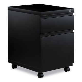 File Pedestal with Full-Length Pull, Left or Right, 2-Drawers: Box/File, Legal/Letter, Black, 14.96" x 19.29" x 21.65