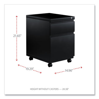 File Pedestal with Full-Length Pull, Left or Right, 2-Drawers: Box/File, Legal/Letter, Black, 14.96" x 19.29" x 21.65