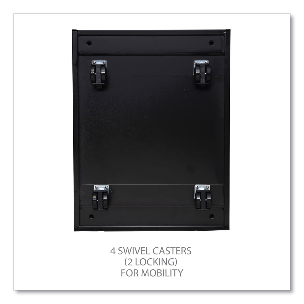 File Pedestal with Full-Length Pull, Left or Right, 2-Drawers: Box/File, Legal/Letter, Black, 14.96" x 19.29" x 21.65