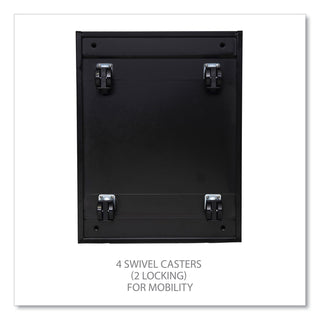 File Pedestal with Full-Length Pull, Left or Right, 2-Drawers: Box/File, Legal/Letter, Black, 14.96" x 19.29" x 21.65