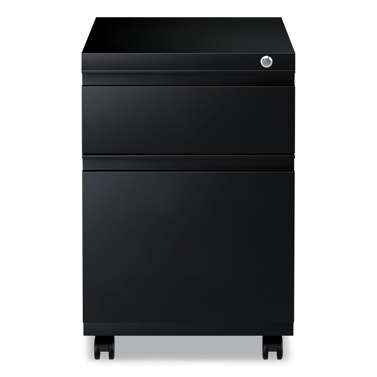 File Pedestal with Full-Length Pull, Left or Right, 2-Drawers: Box/File, Legal/Letter, Black, 14.96" x 19.29" x 21.65