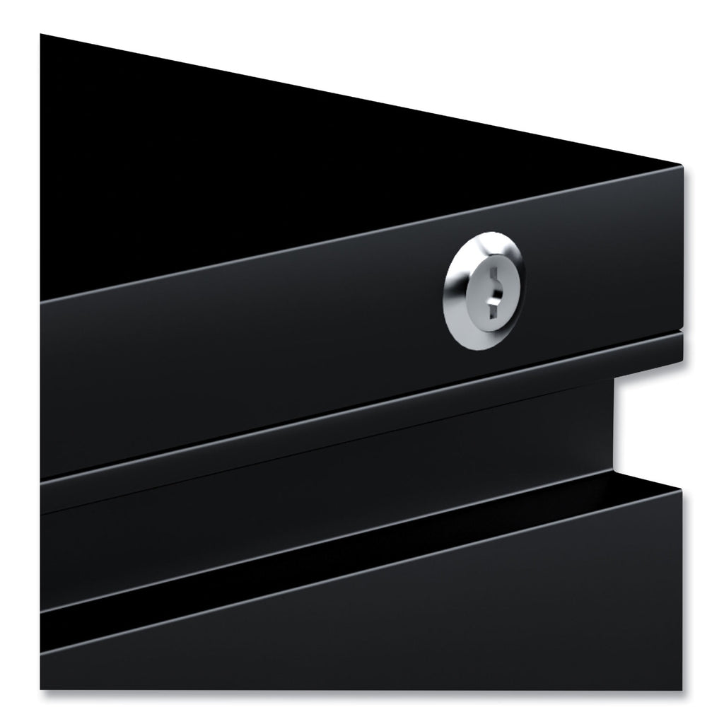 File Pedestal with Full-Length Pull, Left or Right, 2-Drawers: Box/File, Legal/Letter, Black, 14.96" x 19.29" x 21.65