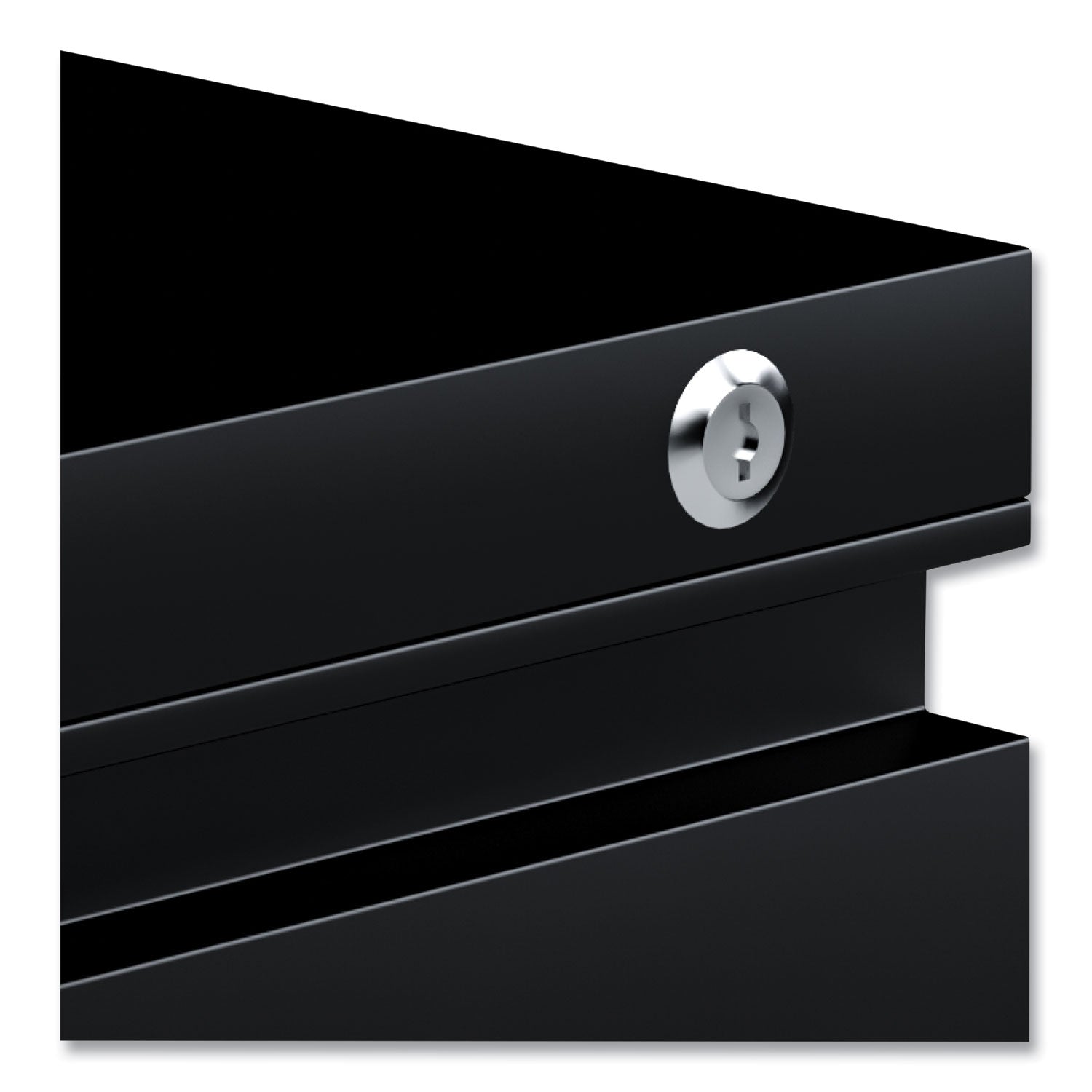 File Pedestal with Full-Length Pull, Left or Right, 2-Drawers: Box/File, Legal/Letter, Black, 14.96" x 19.29" x 21.65