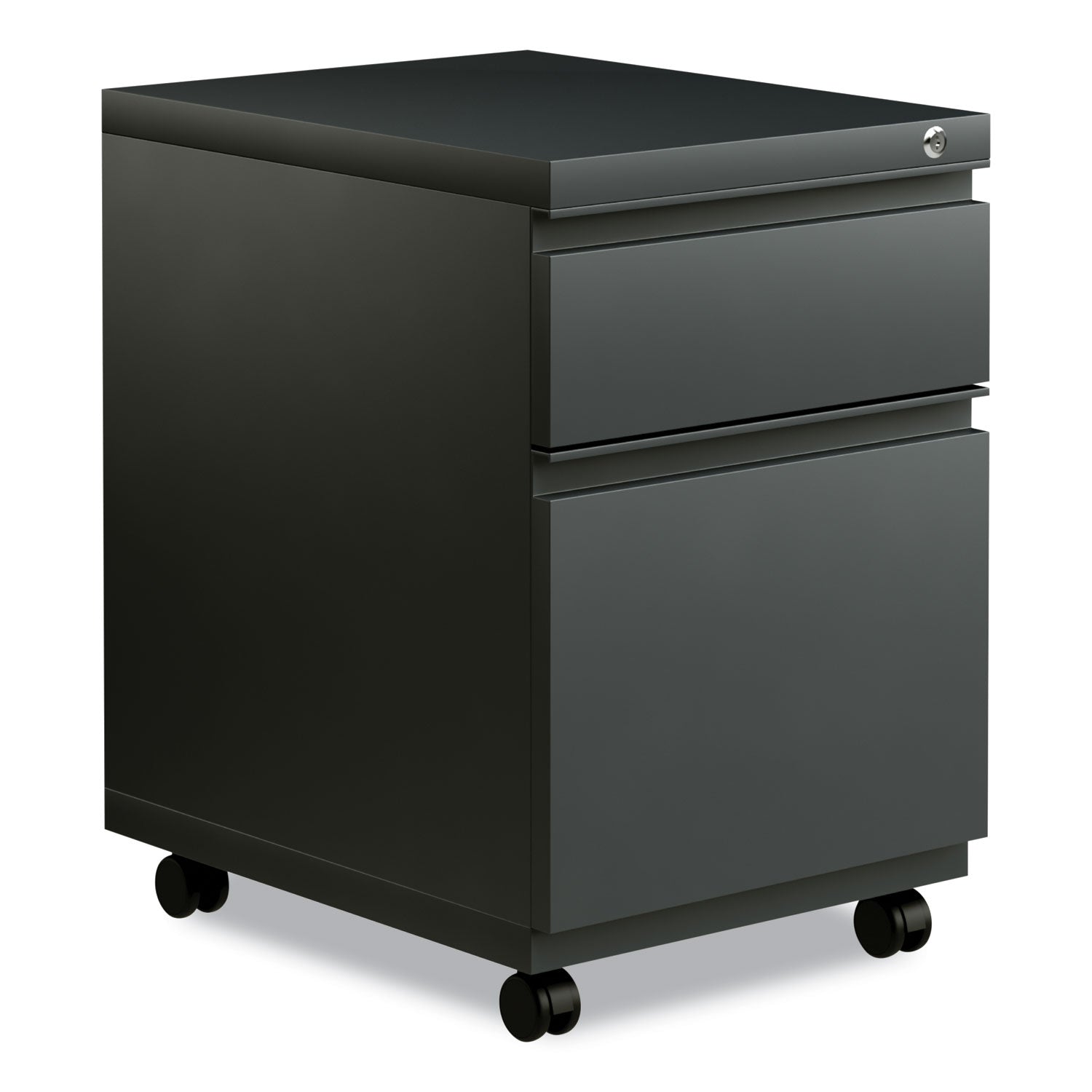 File Pedestal with Full-Length Pull, Left or Right, 2-Drawers: Box/File, Legal/Letter, Charcoal, 14.96" x 19.29" x 21.65