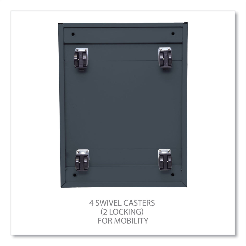 File Pedestal with Full-Length Pull, Left or Right, 2-Drawers: Box/File, Legal/Letter, Charcoal, 14.96" x 19.29" x 21.65