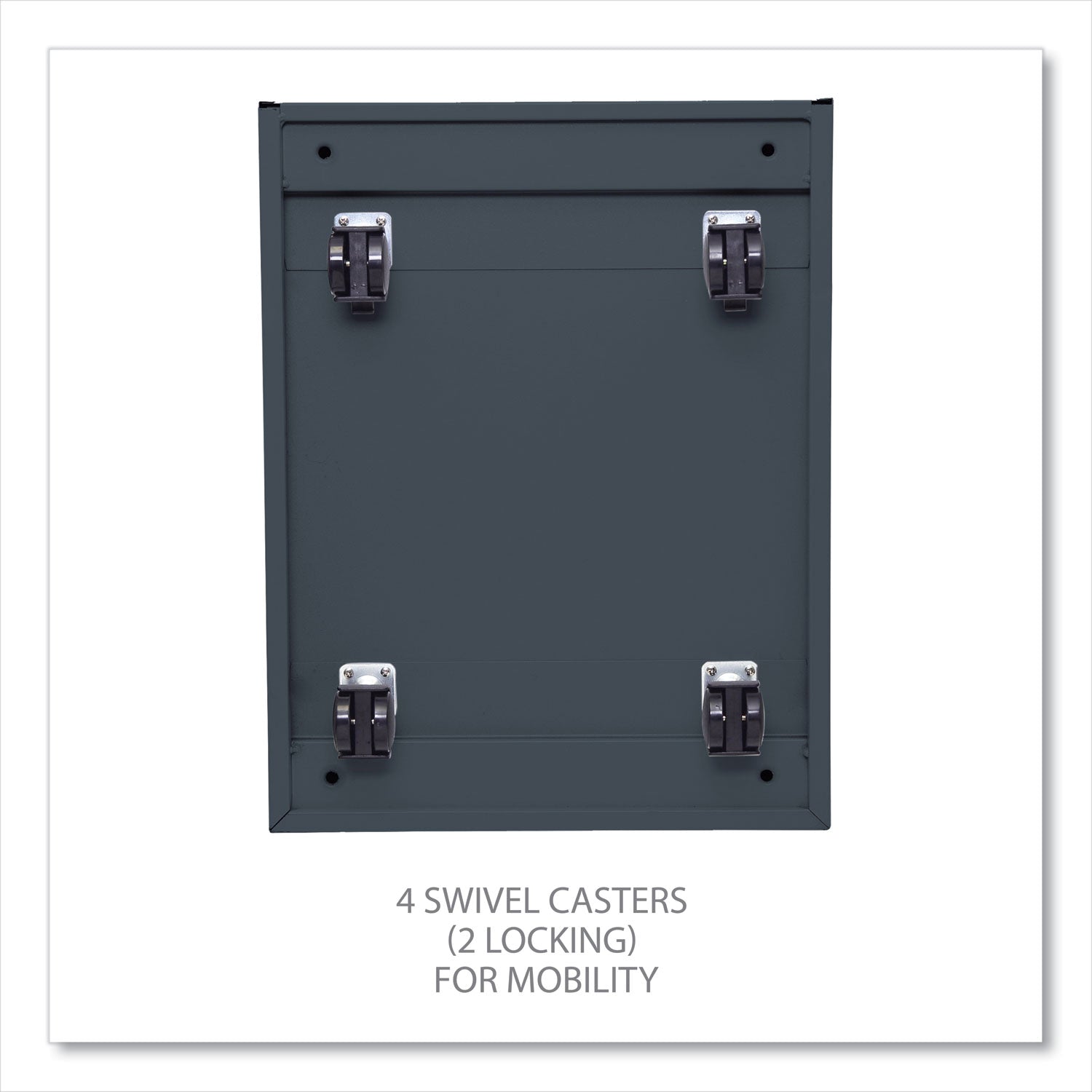 File Pedestal with Full-Length Pull, Left or Right, 2-Drawers: Box/File, Legal/Letter, Charcoal, 14.96" x 19.29" x 21.65