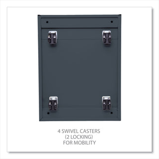File Pedestal with Full-Length Pull, Left or Right, 2-Drawers: Box/File, Legal/Letter, Charcoal, 14.96" x 19.29" x 21.65