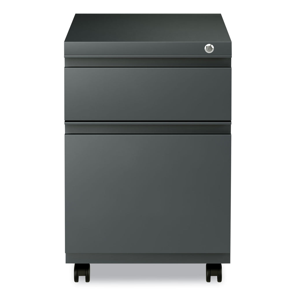 File Pedestal with Full-Length Pull, Left or Right, 2-Drawers: Box/File, Legal/Letter, Charcoal, 14.96" x 19.29" x 21.65