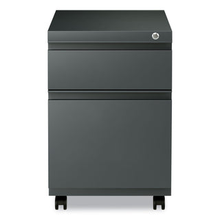 File Pedestal with Full-Length Pull, Left or Right, 2-Drawers: Box/File, Legal/Letter, Charcoal, 14.96" x 19.29" x 21.65