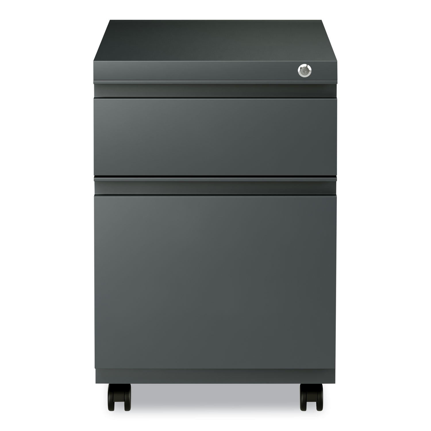 File Pedestal with Full-Length Pull, Left or Right, 2-Drawers: Box/File, Legal/Letter, Charcoal, 14.96" x 19.29" x 21.65