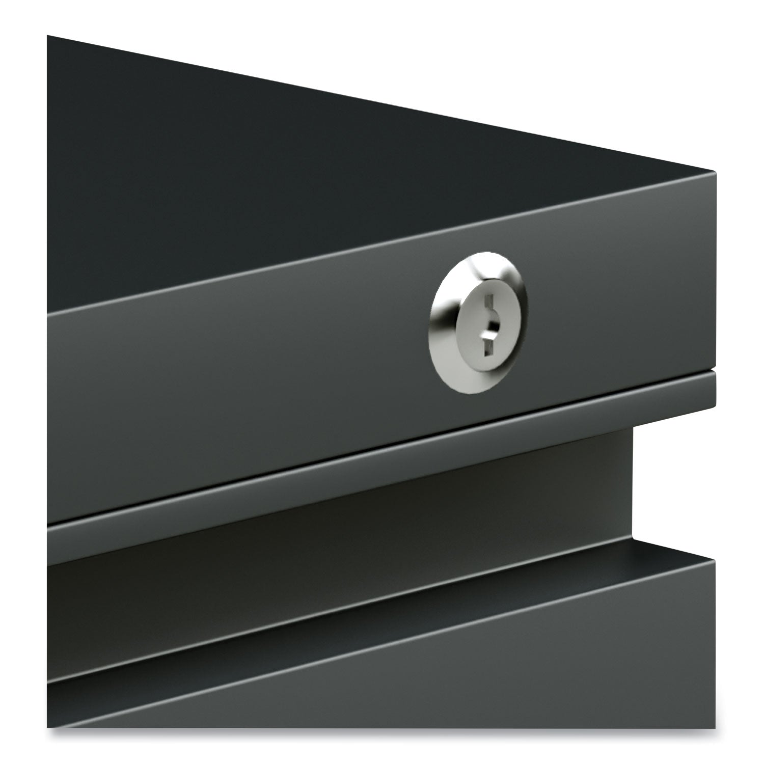 File Pedestal with Full-Length Pull, Left or Right, 2-Drawers: Box/File, Legal/Letter, Charcoal, 14.96" x 19.29" x 21.65