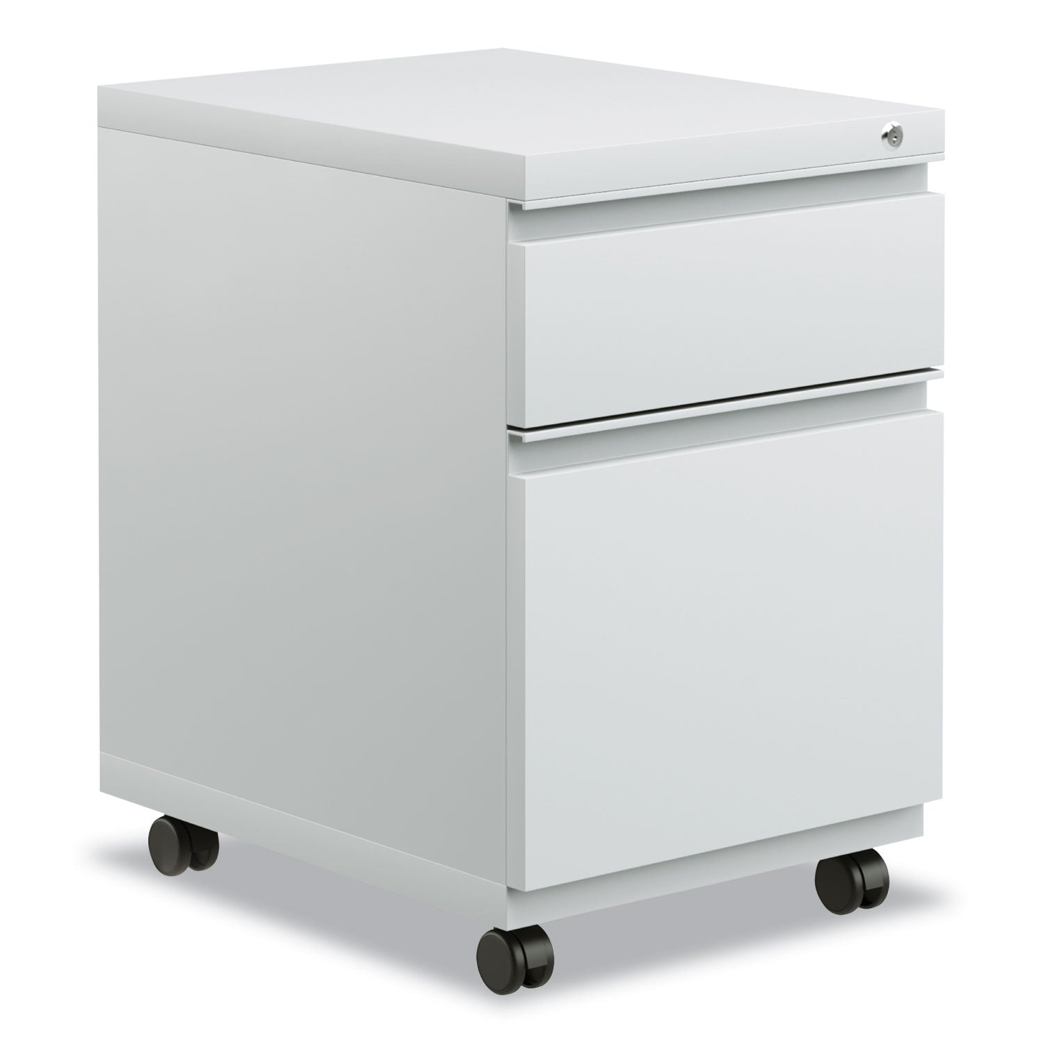 File Pedestal with Full-Length Pull, Left or Right, 2-Drawers: Box/File, Legal/Letter, Light Gray, 14.96" x 19.29" x 21.65
