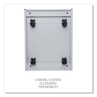File Pedestal with Full-Length Pull, Left or Right, 2-Drawers: Box/File, Legal/Letter, Light Gray, 14.96" x 19.29" x 21.65