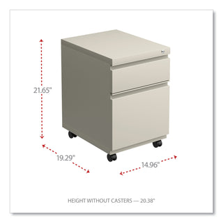 File Pedestal with Full-Length Pull, Left or Right, 2-Drawers: Box/File, Legal/Letter, Putty, 14.96" x 19.29" x 21.65