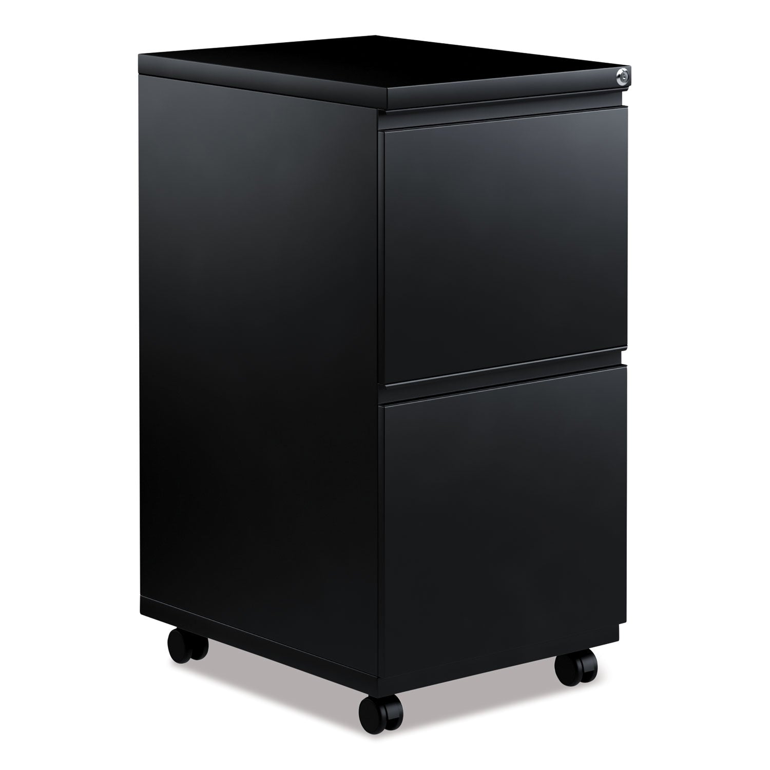 File Pedestal with Full-Length Pull, Left or Right, 2 Legal/Letter-Size File Drawers, Black, 14.96" x 19.29" x 27.75