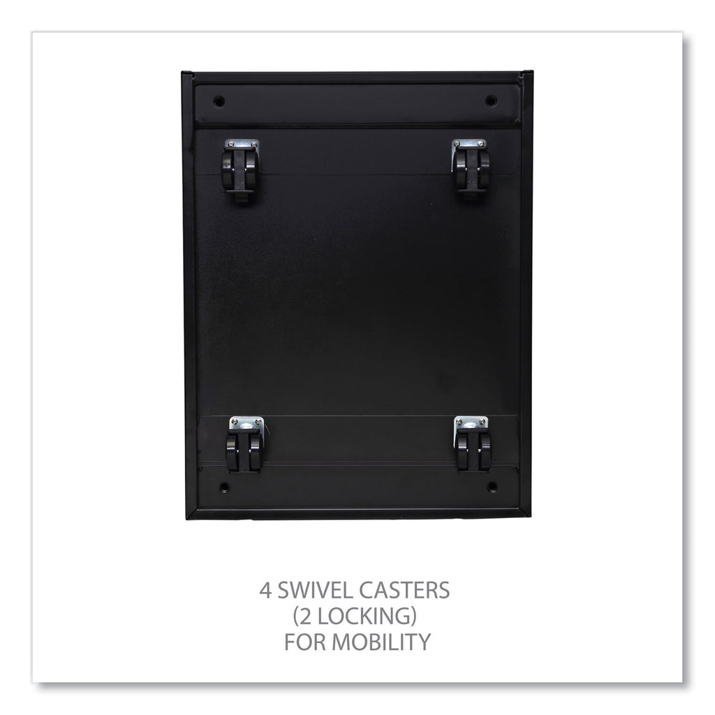 File Pedestal with Full-Length Pull, Left or Right, 2 Legal/Letter-Size File Drawers, Black, 14.96" x 19.29" x 27.75