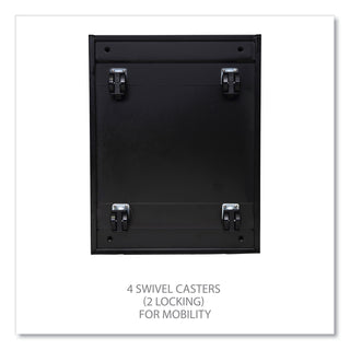 File Pedestal with Full-Length Pull, Left or Right, 2 Legal/Letter-Size File Drawers, Black, 14.96" x 19.29" x 27.75