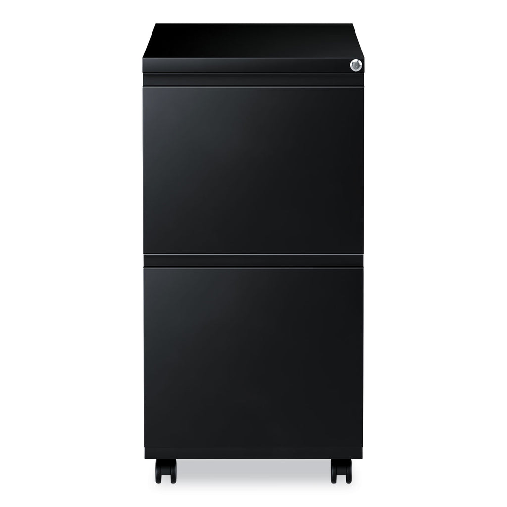 File Pedestal with Full-Length Pull, Left or Right, 2 Legal/Letter-Size File Drawers, Black, 14.96" x 19.29" x 27.75