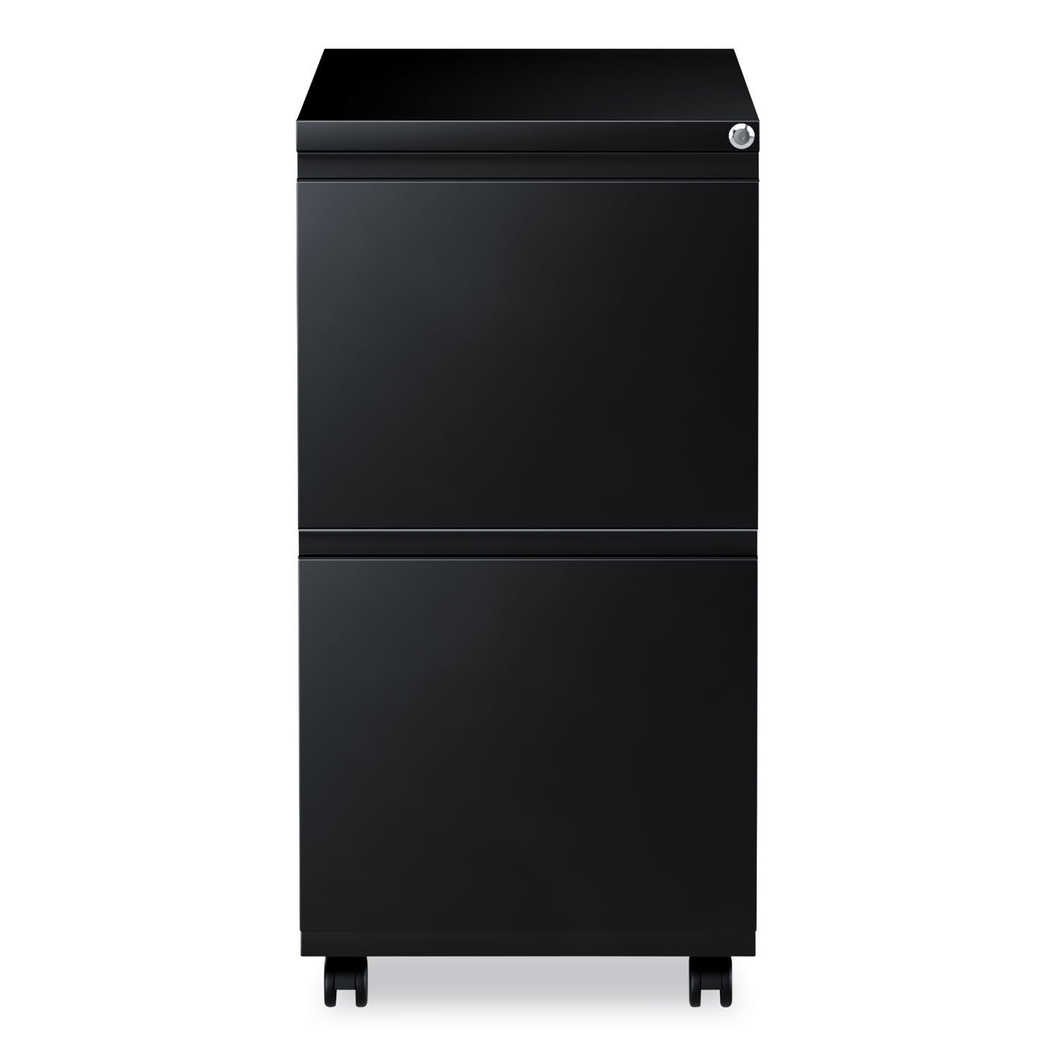 File Pedestal with Full-Length Pull, Left or Right, 2 Legal/Letter-Size File Drawers, Black, 14.96" x 19.29" x 27.75
