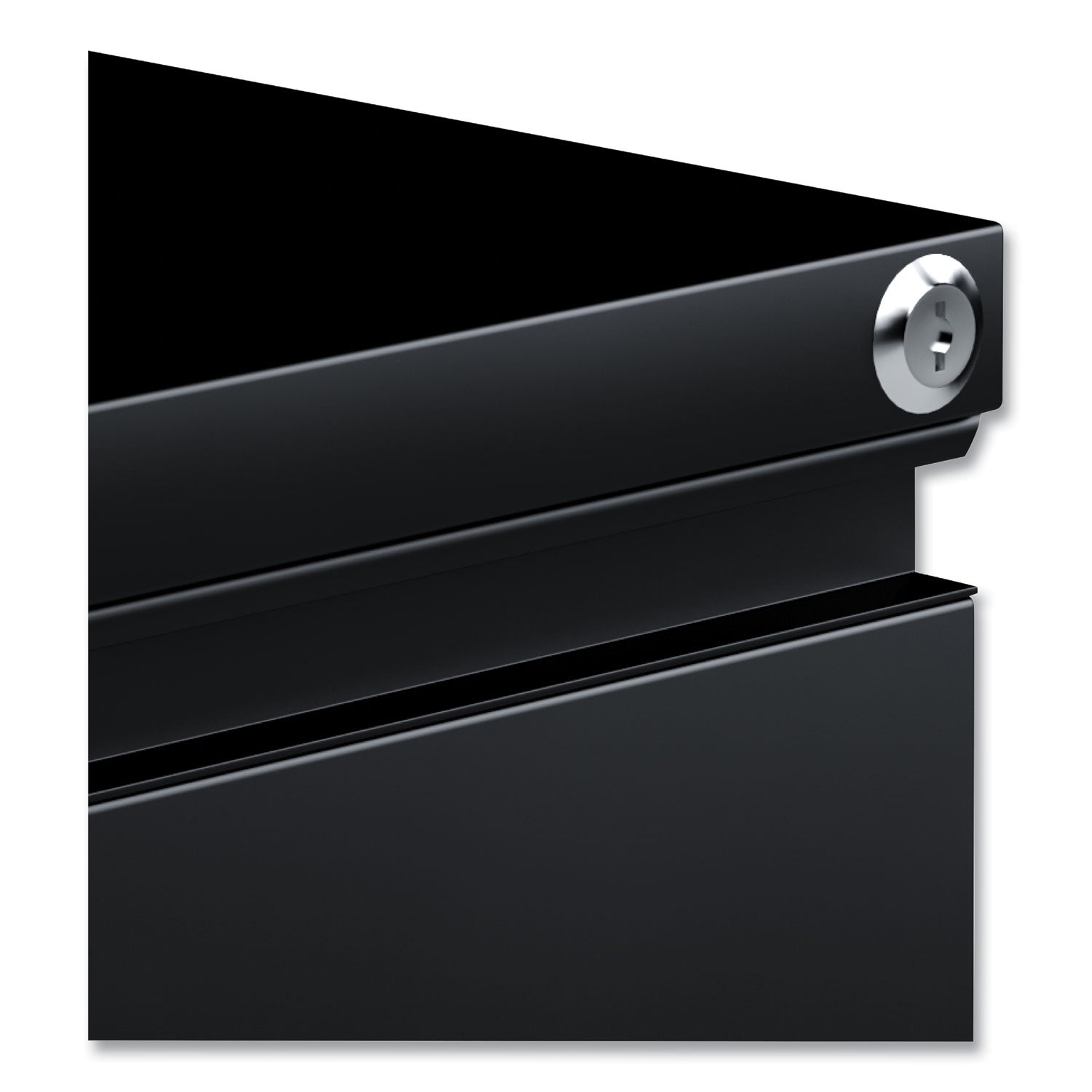 File Pedestal with Full-Length Pull, Left or Right, 2 Legal/Letter-Size File Drawers, Black, 14.96" x 19.29" x 27.75