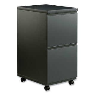 File Pedestal with Full-Length Pull, Left or Right, 2 Legal/Letter-Size File Drawers, Charcoal, 14.96" x 19.29" x 27.75
