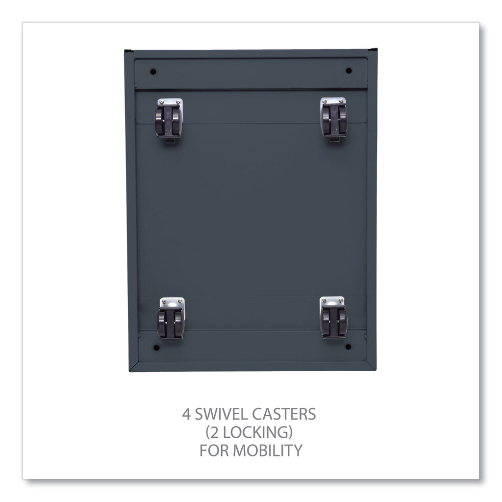 File Pedestal with Full-Length Pull, Left or Right, 2 Legal/Letter-Size File Drawers, Charcoal, 14.96" x 19.29" x 27.75