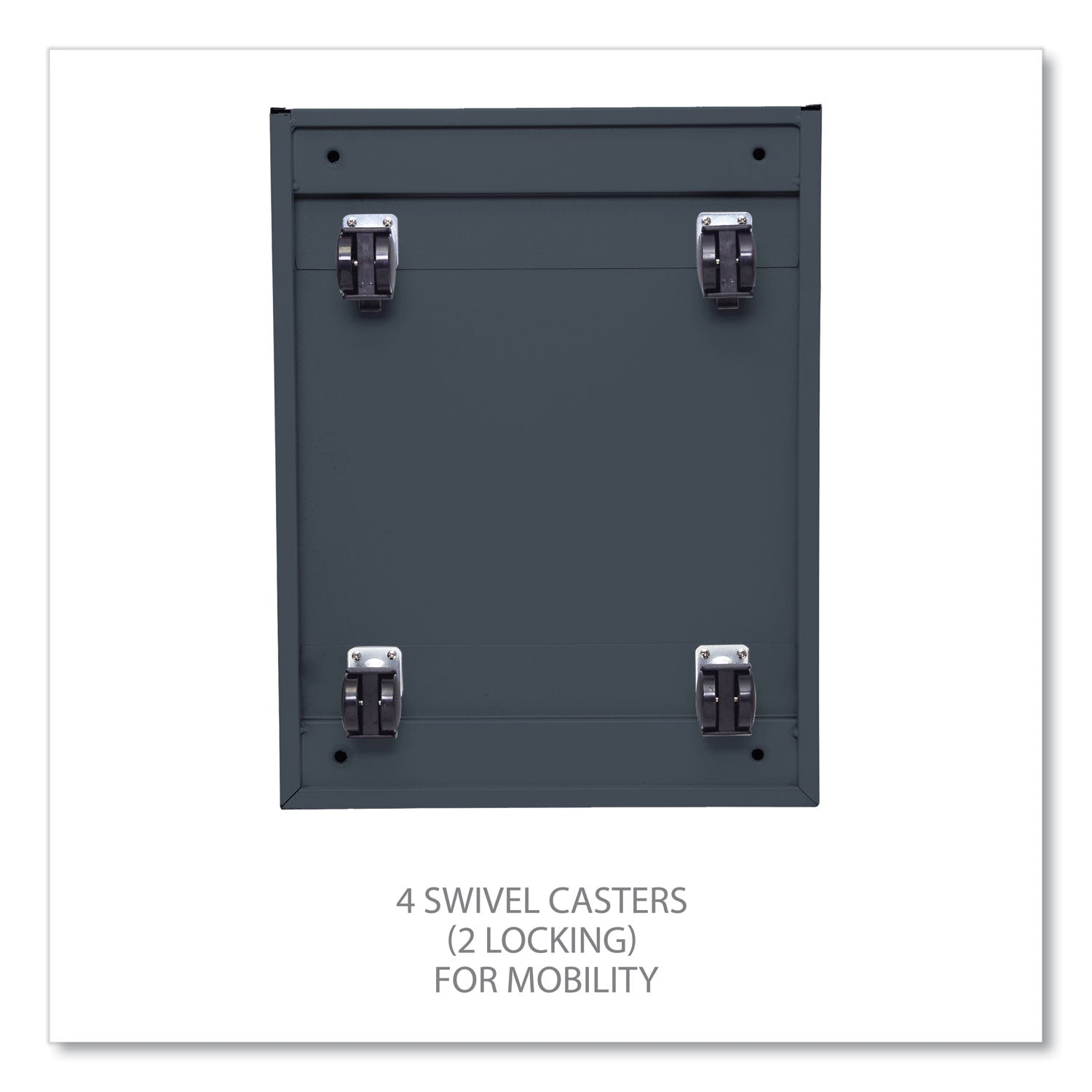 File Pedestal with Full-Length Pull, Left or Right, 2 Legal/Letter-Size File Drawers, Charcoal, 14.96" x 19.29" x 27.75