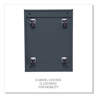 File Pedestal with Full-Length Pull, Left or Right, 2 Legal/Letter-Size File Drawers, Charcoal, 14.96" x 19.29" x 27.75