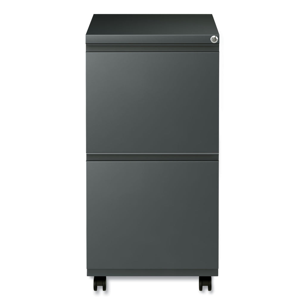 File Pedestal with Full-Length Pull, Left or Right, 2 Legal/Letter-Size File Drawers, Charcoal, 14.96" x 19.29" x 27.75
