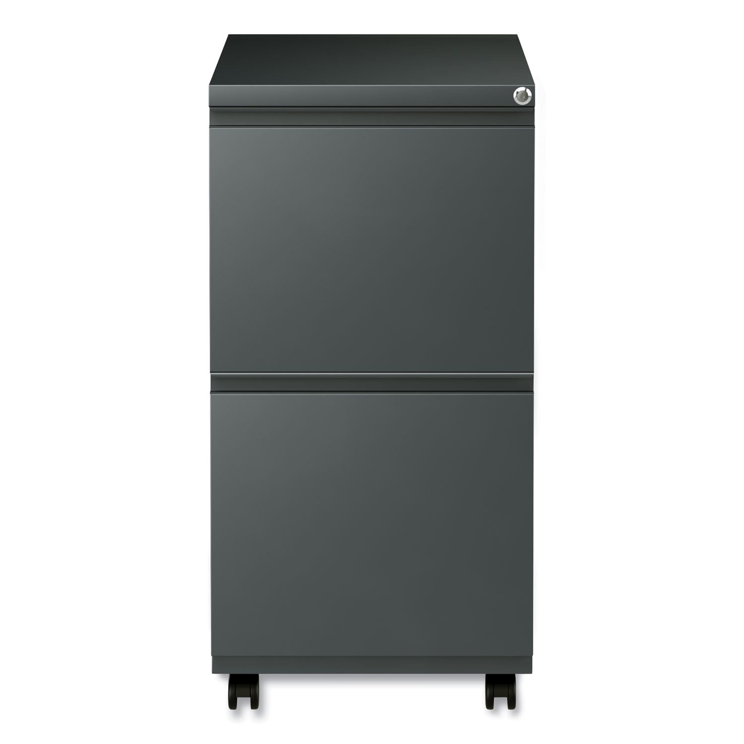 File Pedestal with Full-Length Pull, Left or Right, 2 Legal/Letter-Size File Drawers, Charcoal, 14.96" x 19.29" x 27.75