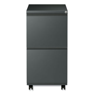 File Pedestal with Full-Length Pull, Left or Right, 2 Legal/Letter-Size File Drawers, Charcoal, 14.96" x 19.29" x 27.75