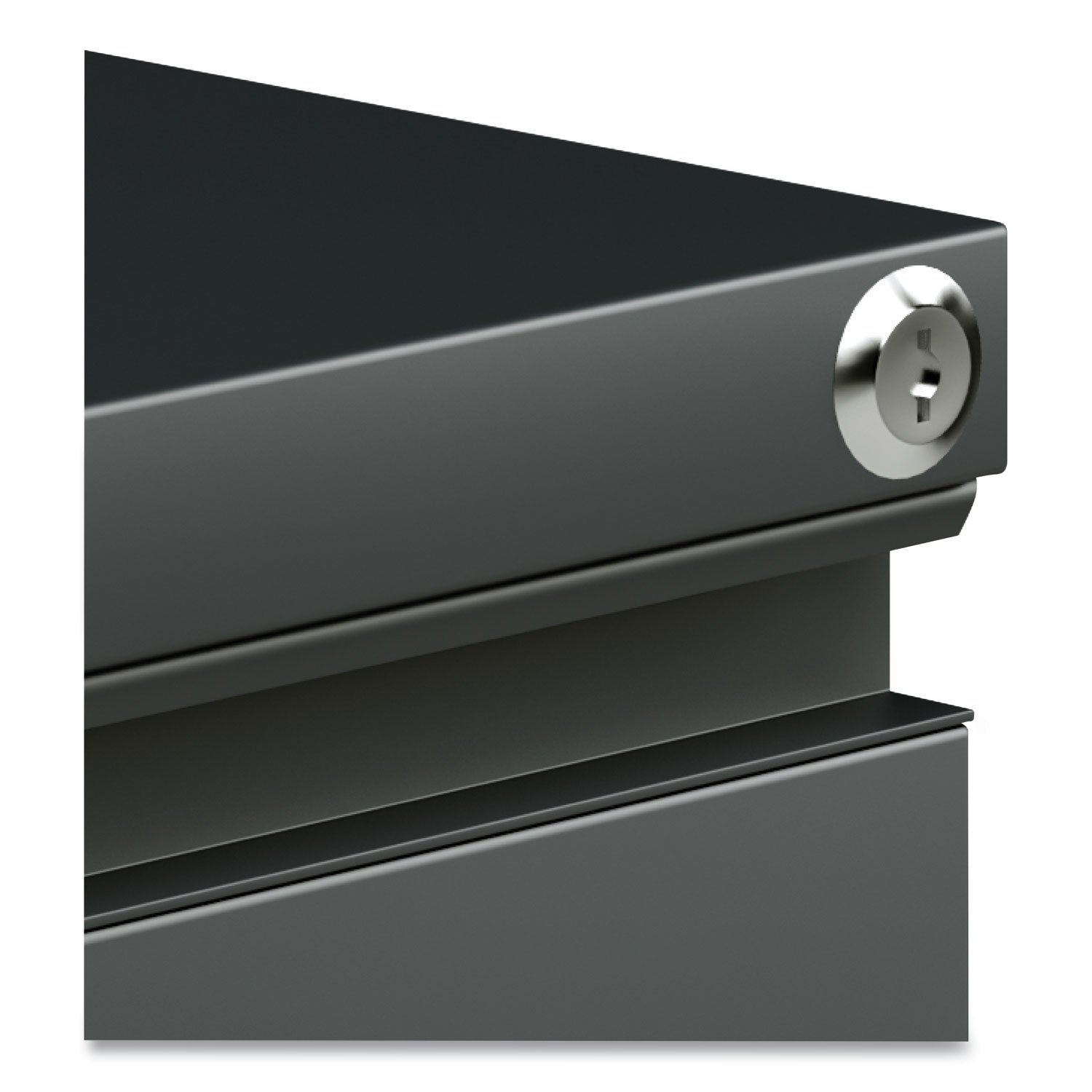 File Pedestal with Full-Length Pull, Left or Right, 2 Legal/Letter-Size File Drawers, Charcoal, 14.96" x 19.29" x 27.75