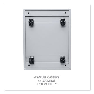 File Pedestal with Full-Length Pull, Left or Right, 2 Legal/Letter-Size File Drawers, Light Gray, 14.96" x 19.29" x 27.75