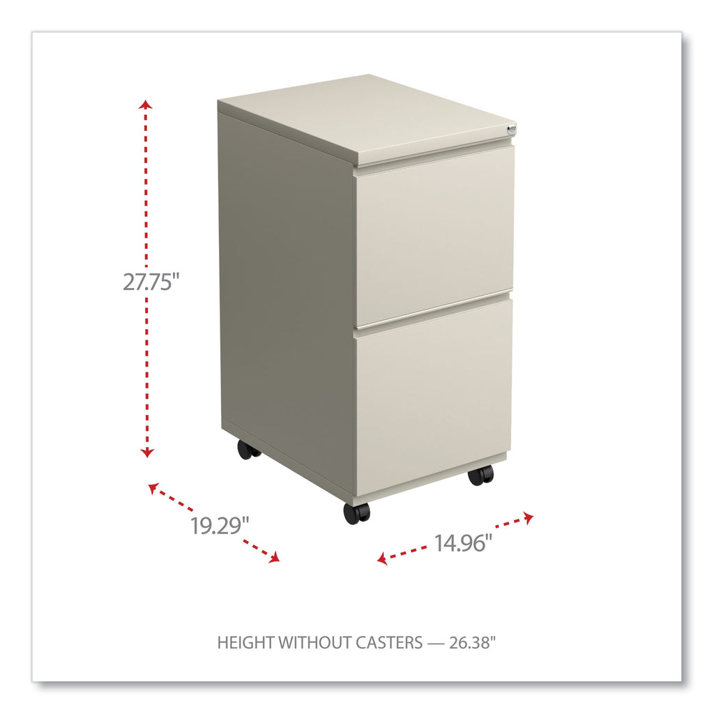 File Pedestal with Full-Length Pull, Left or Right, 2 Legal/Letter-Size File Drawers, Putty, 14.96" x 19.29" x 27.75