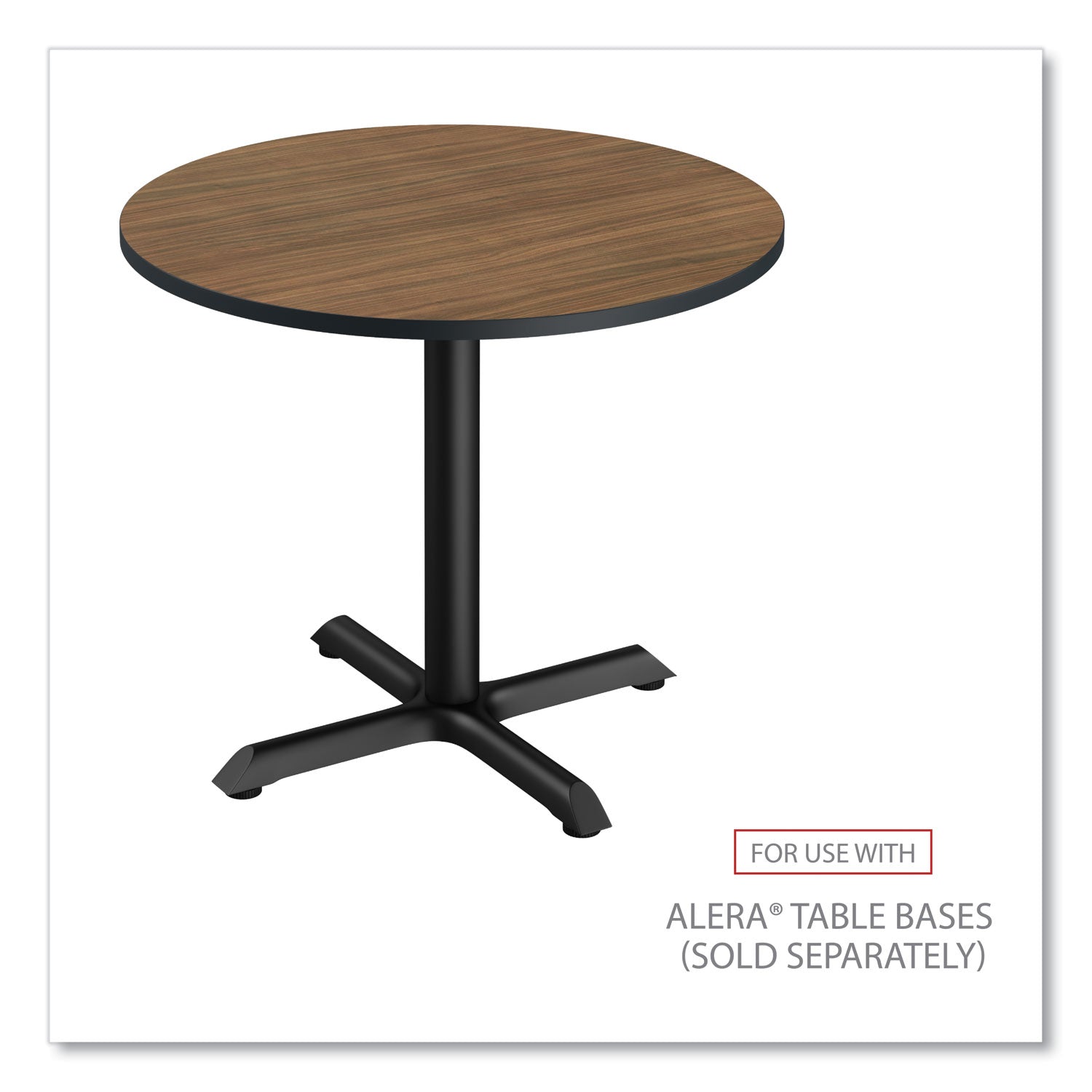 Reversible Laminate Table Top, Round, 35.5" Diameter, Espresso/Walnut