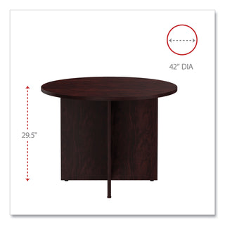 Alera Valencia Round Conference Table with Legs, 42" Diameter x 29.5h, Mahogany - 