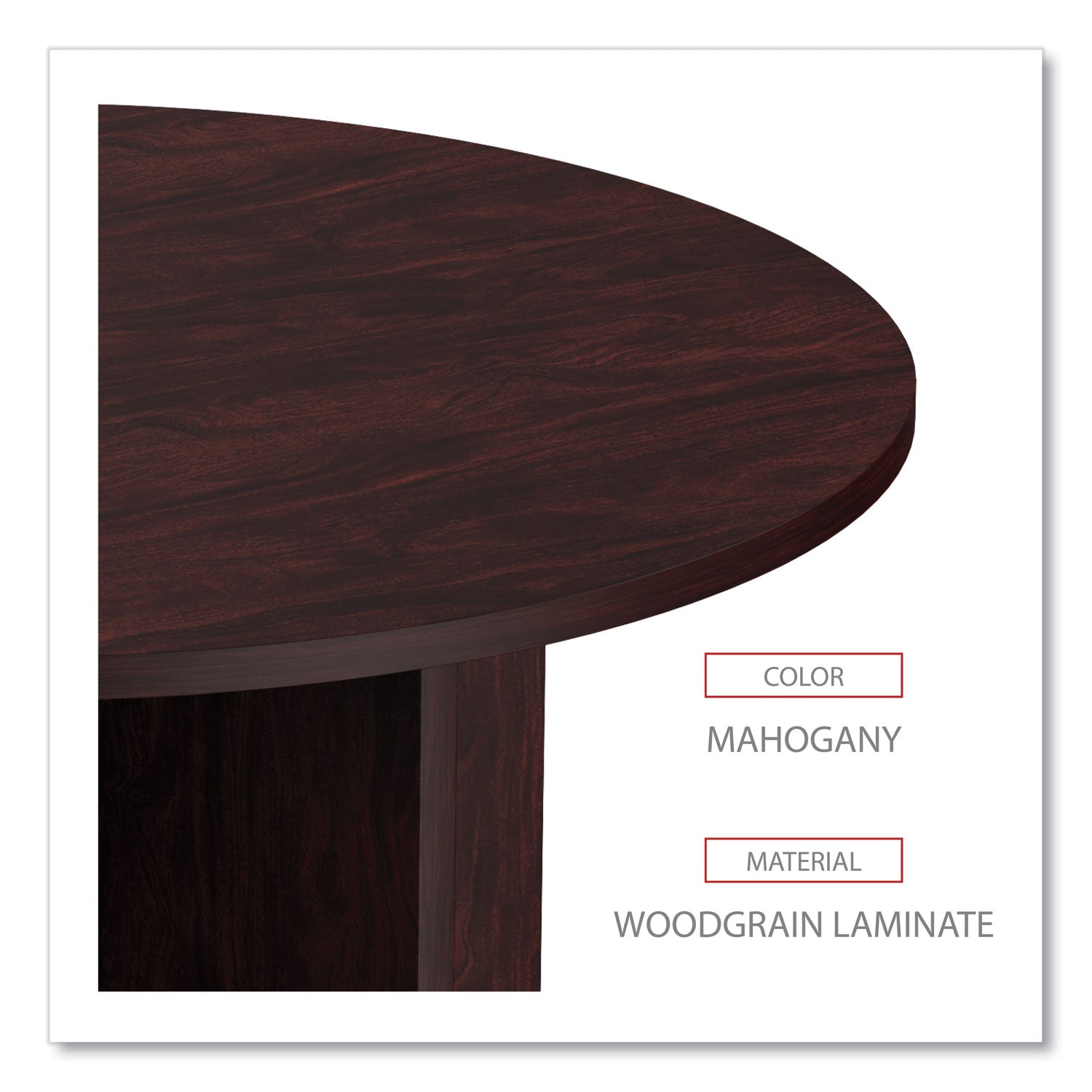 Alera Valencia Round Conference Table with Legs, 42" Diameter x 29.5h, Mahogany - 