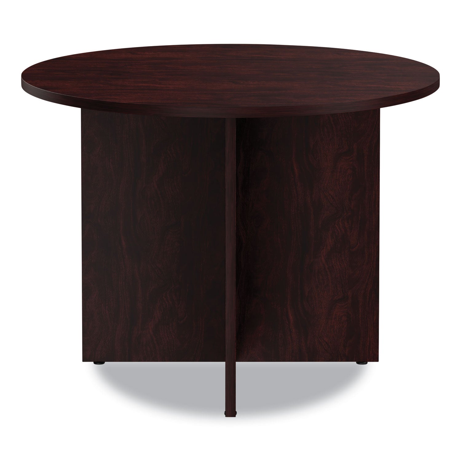 Alera Valencia Round Conference Table with Legs, 42" Diameter x 29.5h, Mahogany - 